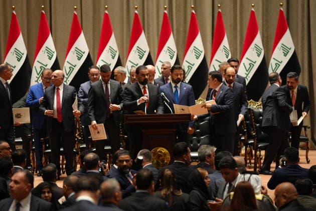 Iraq s new Prime Minister Zeydi and the 14 ministers of his cabinet receive a vote of confidence in Parliament BAGHDAD, IRAQ - MAY 14: Iraqi lawmakers attend a parliamentary session in which Prime Minister-designate Ali al-Zaidi and most members of his cabinet received a vote of confidence in Baghdad, Iraq on May 14, 2026. During the session, parliament approved the government program as well as Prime Minister al-Zaidi and 14 cabinet nominees by absolute majority. Murtadha Al-Sudani Anadolu Baghdad Iraq. Editorial use only. Please get in touch for any other usage.  Copyright: x2026xAnadoluxMurtadhaxAl-Sudanix