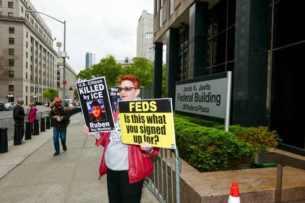 Silent Vigil for People Captured or Killed by ICE New York, NY- May 14: Activist Host a Silent Vigil for people Abducted and Killed by I.C.E in front of 26 Federal Plaza in Manhattan New York on May 14, 2026 Credit: Camara Porter AdMedia EDITORIAL USE ONLY  Copyright: xx CamaraxPorterx admphotostwo989211