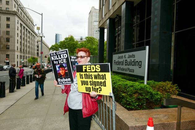 Silent Vigil for People Captured or Killed by ICE New York, NY- May 14: Activist Host a Silent Vigil for people Abducted and Killed by I.C.E in front of 26 Federal Plaza in Manhattan New York on May 14, 2026 Credit: Camara Porter AdMedia EDITORIAL USE ONLY  Copyright: xx CamaraxPorterx admphotostwo989227