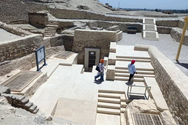 (260514) -- LUXOR, May 14, 2026 -- The photo shows two tombs belonging to an individual named Amenhotep, also known as Rabuia, and his son Samut , which are located on the West Bank of Luxor Governorate, Egypt, May 14, 2026. Egyptian Ministry of Tourism and Antiquities announced on Thursday significant new archaeological discoveries made by an Egyptian mission in the Draa Abul Naga necropolis on the West Bank of Upper Egypt s Luxor. ) EGYPT-LUXOR-ANCIENT TOMBS-OPENING AhmedxGomaa 