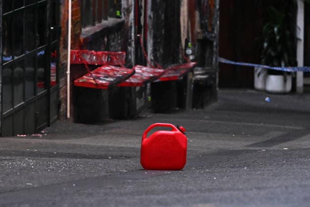 ARSON ATTACKS MELBOURNE, A jerry can at the scene of a suspected arson attack at Bar Bambi, in Melbourne, Friday, May 15, 2026. ( NO ARCHIVING MELBOURNE VICTORIA AUSTRALIA  Copyright: xJOELxCARRETTx 20260515122034927737