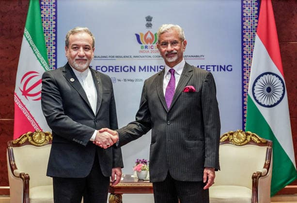 RECORD DATE NOT STATED External Affairs Minister S. Jaishankar meets Iranian Foreign Minister Seyed Abbas Araghchi New Delhi, May 15 (ANI): External Affairs Minister S. Jaishankar meets Iranian Foreign Minister Seyed Abbas Araghchi on the sidelines of the BRICS Foreign Ministers Meeting, in New Delhi on Friday. (@DrSJaishankar X ANI Photo) NEW DELHI Delhi India Copyright: xANIx ANI_20260515013