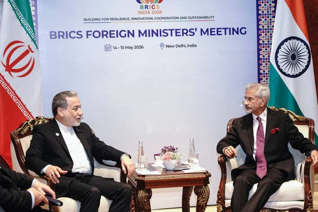 RECORD DATE NOT STATED External Affairs Minister S. Jaishankar meets Iranian Foreign Minister Seyed Abbas Araghchi New Delhi, May 15 (ANI): External Affairs Minister S. Jaishankar meets Iranian Foreign Minister Seyed Abbas Araghchi on the sidelines of the BRICS Foreign Ministers Meeting, in New Delhi on Friday. (@DrSJaishankar X ANI Photo) NEW DELHI Delhi India Copyright: xANIx ANI_20260515014
