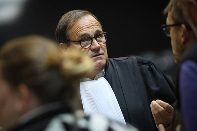 Civil party lawyer Jean-Philippe Mayence pictured during the trial of P. and A. Falzone, at the Court of Appeal of Mons, on Friday 15 May 2026. The trial of the two men concerns the 2022 tragedy in Strepy-Bracquegnies, where a car plowed into a carnival parade around 5:00. Six people died at the scene, and a seventh months later in the hospital. P. Falzone is charged with seven murder and 81 attempted murder. A. Falzone with failure to render aid to a person in danger. Today the court continues to hear the victims.  VIRGINIExLEFOUR 173949891