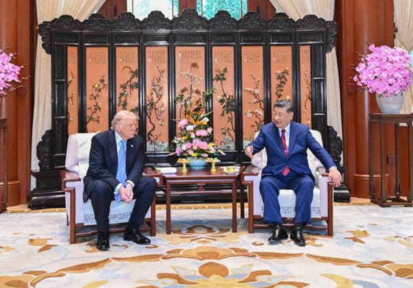 (260515) -- BEIJING, May 15, 2026 -- Chinese President Xi Jinping and U.S. President Donald Trump have a private meeting at Zhongnanhai in Beijing, capital of China, May 15, 2026. ) CHINA-BEIJING-XI JINPING-U.S.-TRUMP-PRIVATE MEETING (CN) LixXiang 