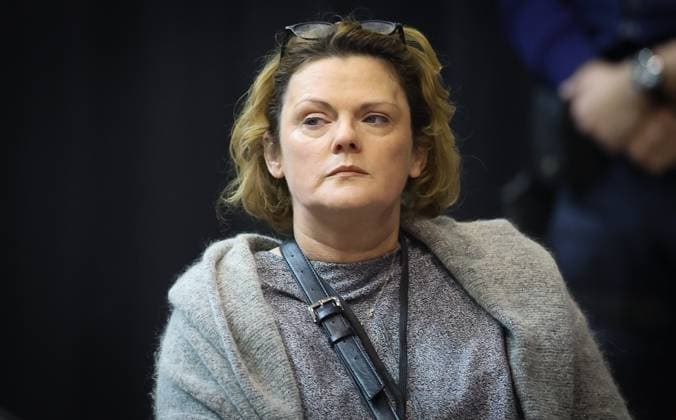 civil party Khnatova Svetlana (also partner of vicitm Salvatore Imperial) pictured during the trial of P. and A. Falzone, at the Court of Appeal of Mons, on Friday 15 May 2026. The trial of the two men concerns the 2022 tragedy in Strepy-Bracquegnies, where a car plowed into a carnival parade around 5:00. Six people died at the scene, and a seventh months later in the hospital. P. Falzone is charged with seven murder and 81 attempted murder. A. Falzone with failure to render aid to a person in danger. Today the court continues to hear the victims.  VIRGINIExLEFOUR 173950764