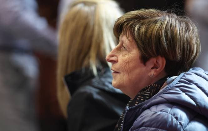 Civil party Imperial (also sister of vicitm Salvatore Imperial) pictured during the trial of P. and A. Falzone, at the Court of Appeal of Mons, on Friday 15 May 2026. The trial of the two men concerns the 2022 tragedy in Strepy-Bracquegnies, where a car plowed into a carnival parade around 5:00. Six people died at the scene, and a seventh months later in the hospital. P. Falzone is charged with seven murder and 81 attempted murder. A. Falzone with failure to render aid to a person in danger. Today the court continues to hear the victims.  VIRGINIExLEFOUR 173950917