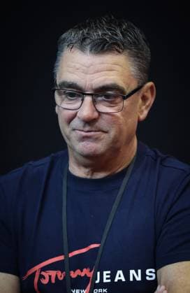 Civil party Romani Fabien pictured during the trial of P. and A. Falzone, at the Court of Appeal of Mons, on Friday 15 May 2026. The trial of the two men concerns the 2022 tragedy in Strepy-Bracquegnies, where a car plowed into a carnival parade around 5:00. Six people died at the scene, and a seventh months later in the hospital. P. Falzone is charged with seven murder and 81 attempted murder. A. Falzone with failure to render aid to a person in danger. Today the court continues to hear the victims.  VIRGINIExLEFOUR 173951097