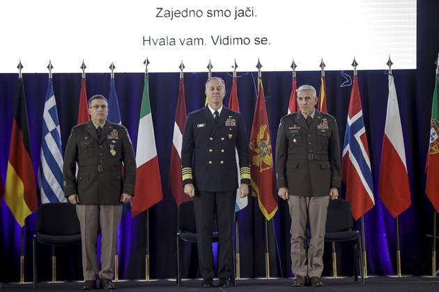 Handover ceremony of command duties at NATO Headquarters Sarajevo SARAJEVO, BOSNIA AND HERZEGOVINA - MAY 15: A general view from handover ceremony of command duties at NATO Headquarters Sarajevo to the new NATO Headquarters Commander, Brigadier General James C. Fowler on May 15, 2026 in Sarajevo, Bosnia and Herzegovina. Samir Jordamovic Anadolu Sarajevo Bosnia and Herzegovina. Editorial use only. Please get in touch for any other usage.  Copyright: x2026xAnadoluxSamirxJordamovicx