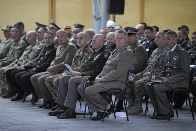 Handover ceremony of command duties at NATO Headquarters Sarajevo SARAJEVO, BOSNIA AND HERZEGOVINA - MAY 15: A general view from handover ceremony of command duties at NATO Headquarters Sarajevo to the new NATO Headquarters Commander, Brigadier General James C. Fowler on May 15, 2026 in Sarajevo, Bosnia and Herzegovina. Samir Jordamovic Anadolu Sarajevo Bosnia and Herzegovina. Editorial use only. Please get in touch for any other usage.  Copyright: x2026xAnadoluxSamirxJordamovicx