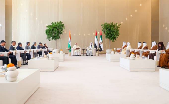 Politics, Diplomacy, Government India UAE ties soar higher as PM Modi strengthens a strategic friendship built on progress and partnership. Abu Dhabi United Arab Emirates Copyright: xSeshadrixSukumarx