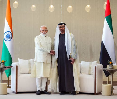PM Modi and UAE President HH Sheikh Mohamed bin Zayed Al Nahyan hold delegation-level talks Abu Dhabi, May 15 (ANI): Prime Minister Narendra Modi and UAE President HH Sheikh Mohamed bin Zayed Al Nahyan hold delegation-level talks, in Abu Dhabi on Friday. (DPR PMO ANI Photo) Abu Dhabi UAE Copyright: xANIx ANI_20260515093