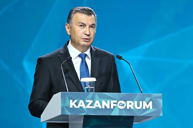 KAZANFORUM 2026. Plenary session 9166178 15.05.2026 The 17th International Economic Forum Russia-Islamic World: KAZANFORUM 2026. Plenary session. From Points on The Map to Points of Growth: Combining Technological and Financial Initiatives. Rasulzoda Kokhir, Prime Minister of the Republic of Tajikistan. Yuri Kochetkov Sputnik Crediting the source in the following order photographer s name RIA Novosti is mandatory when using the photo Kazan Republic of Tatarstan Russia  Copyright: xYurixKochetkovx