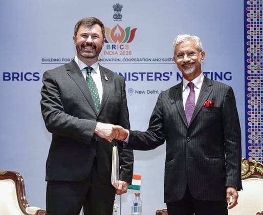 RECORD DATE NOT STATED BRICS Foreign Ministers Meeting New Delhi, May 15 (ANI): External Affairs Minister S Jaishankar meets First Deputy Minister of Foreign Affairs of Belarus, Sergey Lukashevich, on the sidelines of BRICS Foreign Ministers Meeting, in New Delhi on Friday. (@DrSJaishankar X ANI Photo) NEW DELHI Delhi India Copyright: xANIx ANI_20260515272