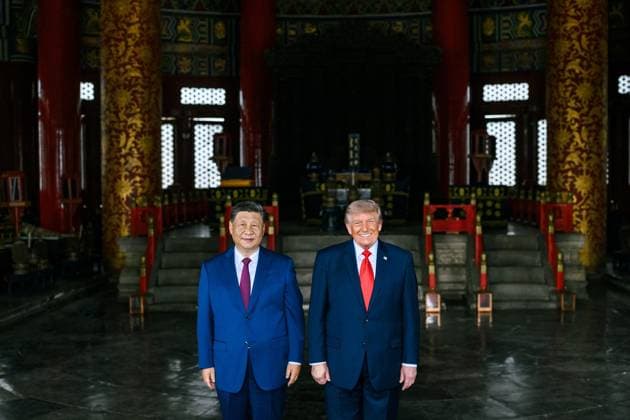 US President Donald Trump meets with Chinese President Xi Jinping during an official visit aimed at discussing trade and bilateral relations between the two countries. Beijing, China US President Donald Trump meets with Chinese President Xi Jinping during an official visit aimed at discussing trade and bilateral relations between the two countries. Beijing, China, May 15, 2026. Photo by White House Press Office apaimages Washington USA United States of America 150526_China_WHPO_00(13) Copyright: xapaimagesxWhitexHousexPressxOfficex xapaimagesx