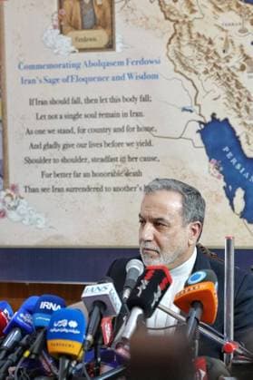 Iranian Foreign Minister Abbas Araghchi in India NEW DELHI, INDIA - MAY 15: (----EDITORIAL USE ONLY - MANDATORY CREDIT - IRANIAN FOREIGN MINISTRY HANDOUT - NO MARKETING NO ADVERTISING CAMPAIGNS - DISTRIBUTED AS A SERVICE TO CLIENTS----) Iranian Foreign Minister Abbas Araghchi speaks during a press conference on the second day of the BRICS Foreign Ministers Meeting held in New Delhi, India, on May 15, 2026. Iranian Foreign Ministry Handout Anadolu New Delhi India. Editorial use only. Please get in touch for any other usage.  Copyright: x2026xAnadoluxIranianxForeignxMinistryx xHandoutx