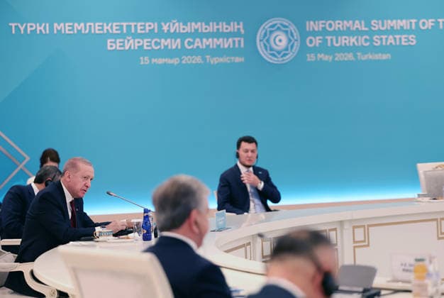 Turkish President Recep Tayyip Erdo?an attends the informal summit of the Organization of Turkic States in Turkistan, Kazakhstan Turkish President Recep Tayyip Erdo?an attends the informal summit of the Organization of Turkic States in Turkistan, Kazakhstan, on May 15, 2026, to discuss cooperation among member states and regional issues. Photo by Turkish presidency apaimages Istanbul Istanbul Turkey 150526_Kazakhstan_TPO_00(11) Copyright: xapaimagesxTurkishxpresidencyx xapaimagesx