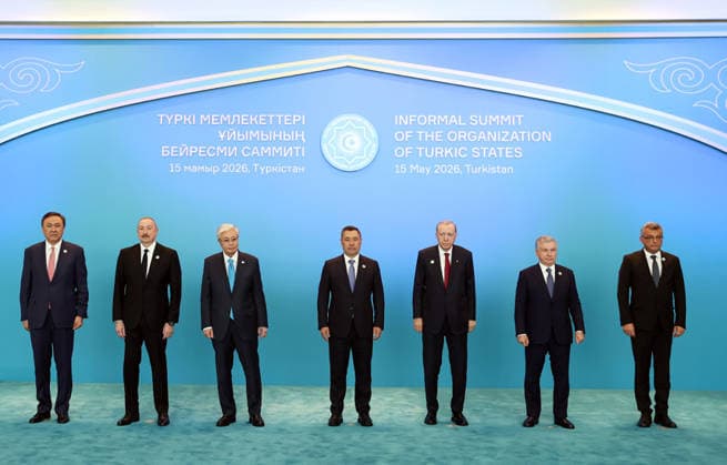 Turkish President Recep Tayyip Erdo?an attends the informal summit of the Organization of Turkic States in Turkistan, Kazakhstan Turkish President Recep Tayyip Erdo?an attends the informal summit of the Organization of Turkic States in Turkistan, Kazakhstan, on May 15, 2026, to discuss cooperation among member states and regional issues. Photo by Turkish presidency apaimages Istanbul Istanbul Turkey 150526_Kazakhstan_TPO_00(4) Copyright: xapaimagesxTurkishxpresidencyx xapaimagesx