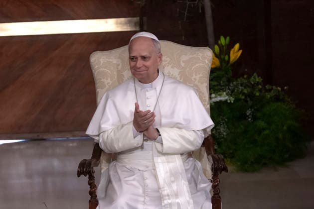 May 14, 2026, Rome, Italy: Pope Leo XIV meets with faculty and students in the Aula Magna during his visit to Sapienza University, Rome s first university. Rome Italy - ZUMAs197 20260514_aaa_s197_982 Copyright: xMariaxGraziaxPicciarellax