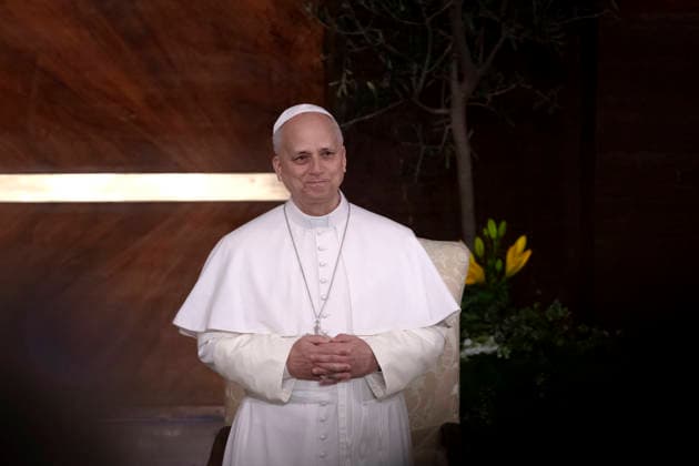 May 14, 2026, Rome, Italy: Pope Leo XIV arrives in the Aula Magna during his visit to Sapienza University, Rome s first university. Rome Italy  - ZUMAs197 20260514_aaa_s197_971 Copyright: xMariaxGraziaxPicciarellax