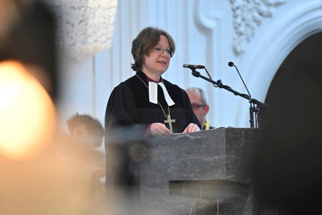 Central ecumenical service in St Kilians Cathedral at the Katholikentag in Würzburg Photo from 15 05 2026 Cornelia Richter, Bishop of the Protestant Church A Copyright: epd-bild DanielxPeter epd-Katholikentag_Wuerzburg 124-kopieren