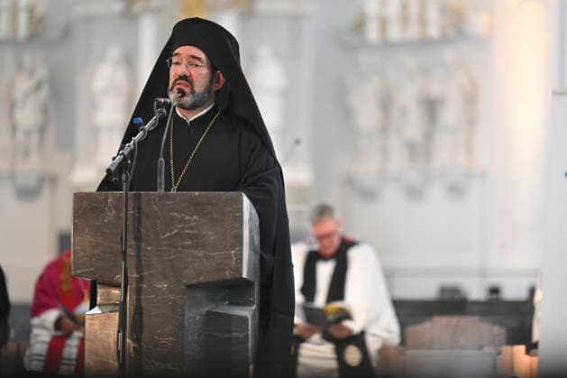 Central ecumenical service in St Kilians Cathedral at the Katholikentag in Würzburg Photo from 15 05 2026 Bishop Emmanuel of Christoupolis, Gree Copyright: epd-bild DanielxPeter epd-Katholikentag_Wuerzburg 130-kopieren.jpeg