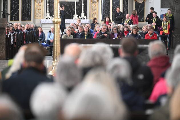 Central ecumenical service in St Kilians Cathedral at the Katholikentag in Wuerzburg Photo from 15 05 2026 Tens of thousands of participants are expected to attend a total of 900 events until Sunday at the 104th German Katholiken Copyright: epd-bild DanielxPeter DSC_2368.jpeg