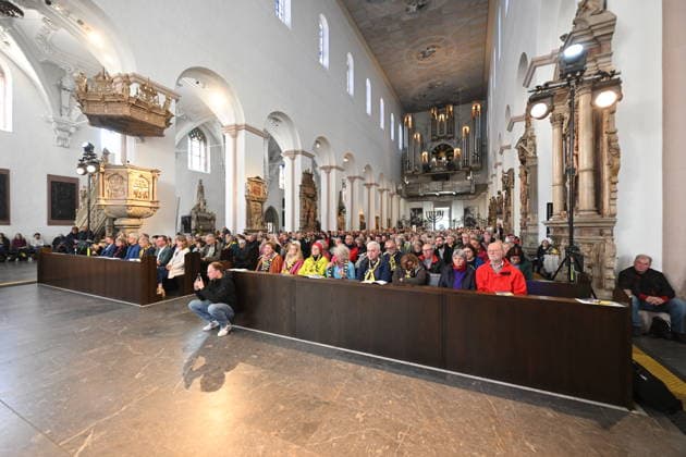 Central ecumenical service in St Kilians Cathedral at the Katholikentag in Wuerzburg Photo from 15 05 2026 Tens of thousands of participants are expected to attend a total of 900 events until Sunday at the 104th German Katholiken Copyright: epd-bild DanielxPeter DSC_2447.jpeg