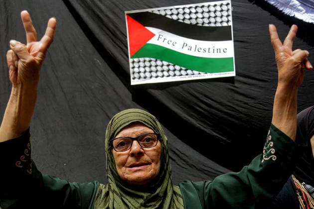 May 15, 2026, Beirut, Beirut, Lebanon: Palestinian Jamila Daoud, 76, flashes the Ã¢â‚¬ËœÃ¢â‚¬â ¢VÃ¢â‚¬â ¢Ã¢â‚¬â ¢ sign as she attends a ceremony to mark the 78th anniversary of the Nakba Ã¢â‚¬ Arabic for Ã¢â‚¬oecatastropheÃ¢â‚¬Â Ã¢â‚¬ a term that refers to displacement and dispossession of approximately 750,000 Palestinians during the creation of Israel --, at the Palestinian refugee camp of Shatila in Beirut. FridayÃ¢â‚¬â ¢s anniversary is the third Nakba commemoration since IsraelÃ¢â‚¬â ¢s war on Gaza began. Beirut Lebanon  - ZUMAn313 20260515_zip_n313_001 Copyright: xMarwanxNaamanix