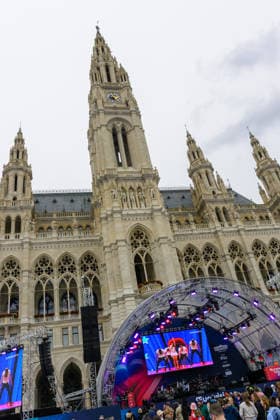 wien, österreich, 15. mai 2026, esc village vor dem rathaus, eurovision song contest Copyright: xx
