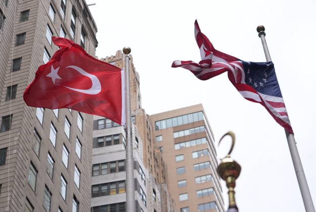 Turkish flag raised in New York with ceremony NEW YORK, UNITED STATES - MAY 15: A flag-raising ceremony is held at Bowling Green Park on Wall Street ahead of the 43rd Turkish Day Parade, organized under the coordination of the Federation of Turkish American Associations (TADF) with the support of the Turkish Presidency’s Directorate of Communications in New York, United States on May 15, 2026. During the ceremony, where the Mehter Band of the Turkish Ministry of National Defense performed, the Turkish and American flags were raised accompanied by the national anthems. Selcuk Acar Anadolu New York United States. Editorial use only. Please get in touch for any other usage.  Copyright: x2026xAnadoluxSelcukxAcarx