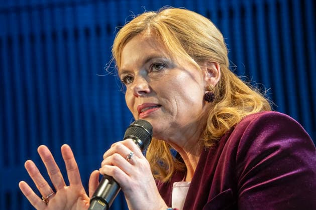 Julia Klöckner, CDU, President of the Bundestag, event at the 104 German Catholic Congress, Würzburg, May 15, 2026 Germany, Würzburg, May 15, 2026, Julia Klöckner, CDU, President of the Bundestag, in the series Frings asks , on the topic How to find compromises in a heated society