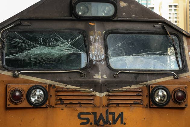 May 16, 2026, Bangkok, Bangkok, Thailand: A train collided with a bus stranded on railway tracks, triggering a fire that engulfed the vehicle, leaving multiple people injured and dead in Bangkok, Thailand, May 16, 2026. Bangkok Thailand  - ZUMAp219 20260516_zip_p219_017 Copyright: xNattaphonxPhanphongsanonx