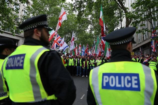 Unite the Kingdom march in London LONDON, UNITED KINGDOM - MAY 16: Demonstrators gather around Kingsway to march during Unite the Kingdom organized at the call of far-right activist Tommy Robinson in London, United Kingdom on May 16, 2026. The police forces have taken extensive security measures along the march route. Zeynep Demir Anadolu London United Kingdom. Editorial use only. Please get in touch for any other usage.  Copyright: x2026xAnadoluxZeynepxDemirx