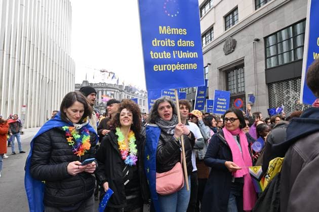 Brussels Pride Celebrates 30 Years BRUSSELS, BELGIUM - MAY 16: The Pride march walks through the streets of the capital.This year marks the 30th anniversary of Pride in Brussels. Thirty years of struggle, pride and visibility for the LGBTQIA+ community. The theme chosen for 2026 reflects the challenges of a world in turmoil: When Times Get Darker, We Shine Brighter. A powerful and unifying message, more necessary than ever in a troubled international context where the rights of the LGBTQIA+ community are under constant threat.on May 16, 2026 in Brussels, Belgium, 16 05 2026 Brussels Belgium  Copyright: xBertxVanxDenxBrouckex