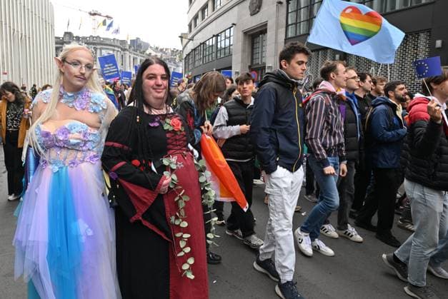 Brussels Pride Celebrates 30 Years BRUSSELS, BELGIUM - MAY 16: The Pride march walks through the streets of the capital.This year marks the 30th anniversary of Pride in Brussels. Thirty years of struggle, pride and visibility for the LGBTQIA+ community. The theme chosen for 2026 reflects the challenges of a world in turmoil: When Times Get Darker, We Shine Brighter. A powerful and unifying message, more necessary than ever in a troubled international context where the rights of the LGBTQIA+ community are under constant threat.on May 16, 2026 in Brussels, Belgium, 16 05 2026 Brussels Belgium  Copyright: xBertxVanxDenxBrouckex