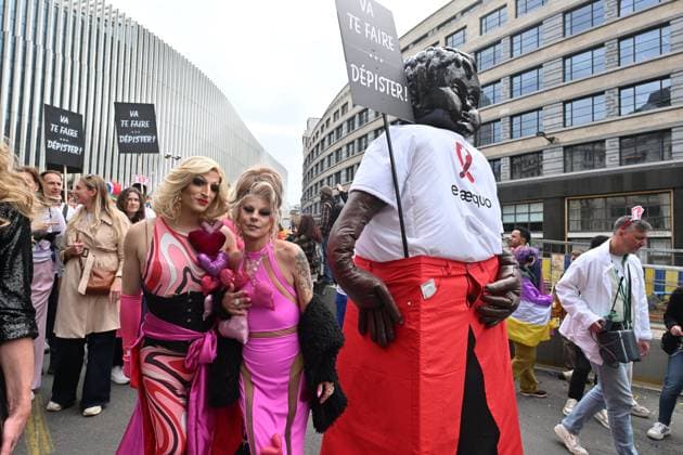 Brussels Pride Celebrates 30 Years BRUSSELS, BELGIUM - MAY 16: The Pride march walks through the streets of the capital.This year marks the 30th anniversary of Pride in Brussels. Thirty years of struggle, pride and visibility for the LGBTQIA+ community. The theme chosen for 2026 reflects the challenges of a world in turmoil: When Times Get Darker, We Shine Brighter. A powerful and unifying message, more necessary than ever in a troubled international context where the rights of the LGBTQIA+ community are under constant threat.on May 16, 2026 in Brussels, Belgium, 16 05 2026 Brussels Belgium  Copyright: xBertxVanxDenxBrouckex