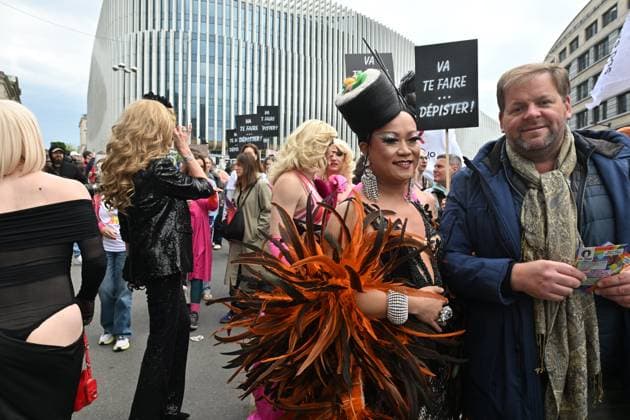 Brussels Pride Celebrates 30 Years BRUSSELS, BELGIUM - MAY 16: The Pride march walks through the streets of the capital.This year marks the 30th anniversary of Pride in Brussels. Thirty years of struggle, pride and visibility for the LGBTQIA+ community. The theme chosen for 2026 reflects the challenges of a world in turmoil: When Times Get Darker, We Shine Brighter. A powerful and unifying message, more necessary than ever in a troubled international context where the rights of the LGBTQIA+ community are under constant threat.on May 16, 2026 in Brussels, Belgium, 16 05 2026 Brussels Belgium  Copyright: xBertxVanxDenxBrouckex