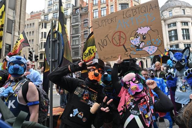 Brussels Pride Celebrates 30 Years BRUSSELS, BELGIUM - MAY 16: The Pride march walks through the streets of the capital.This year marks the 30th anniversary of Pride in Brussels. Thirty years of struggle, pride and visibility for the LGBTQIA+ community. The theme chosen for 2026 reflects the challenges of a world in turmoil: When Times Get Darker, We Shine Brighter. A powerful and unifying message, more necessary than ever in a troubled international context where the rights of the LGBTQIA+ community are under constant threat.on May 16, 2026 in Brussels, Belgium, 16 05 2026 Brussels Belgium  Copyright: xBertxVanxDenxBrouckex
