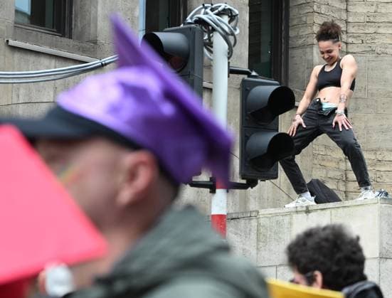 Brussels Pride Celebrates 30 Years BRUSSELS, BELGIUM - MAY 16: The Pride march walks through the streets of the capital.This year marks the 30th anniversary of Pride in Brussels. Thirty years of struggle, pride and visibility for the LGBTQIA+ community. The theme chosen for 2026 reflects the challenges of a world in turmoil: When Times Get Darker, We Shine Brighter. A powerful and unifying message, more necessary than ever in a troubled international context where the rights of the LGBTQIA+ community are under constant threat.on May 16, 2026 in Brussels, Belgium, 16 05 2026 Brussels Belgium  Copyright: xBertxVanxDenxBrouckex