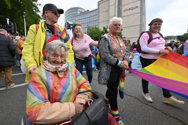 Brussels Pride Celebrates 30 Years BRUSSELS, BELGIUM - MAY 16: The Pride march walks through the streets of the capital.This year marks the 30th anniversary of Pride in Brussels. Thirty years of struggle, pride and visibility for the LGBTQIA+ community. The theme chosen for 2026 reflects the challenges of a world in turmoil: When Times Get Darker, We Shine Brighter. A powerful and unifying message, more necessary than ever in a troubled international context where the rights of the LGBTQIA+ community are under constant threat.on May 16, 2026 in Brussels, Belgium, 16 05 2026 Brussels Belgium  Copyright: xBertxVanxDenxBrouckex