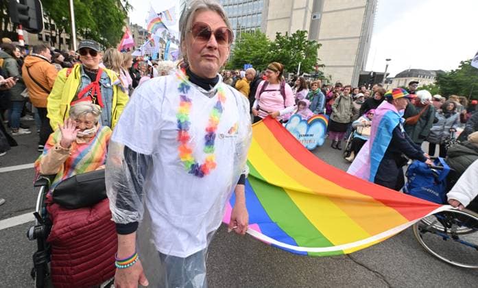 Brussels Pride Celebrates 30 Years BRUSSELS, BELGIUM - MAY 16: The Pride march walks through the streets of the capital.This year marks the 30th anniversary of Pride in Brussels. Thirty years of struggle, pride and visibility for the LGBTQIA+ community. The theme chosen for 2026 reflects the challenges of a world in turmoil: When Times Get Darker, We Shine Brighter. A powerful and unifying message, more necessary than ever in a troubled international context where the rights of the LGBTQIA+ community are under constant threat.on May 16, 2026 in Brussels, Belgium, 16 05 2026 Brussels Belgium  Copyright: xBertxVanxDenxBrouckex