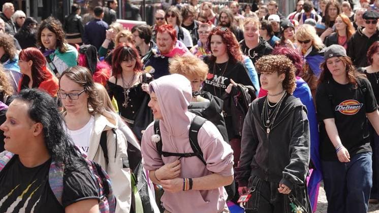 Christopher Street Day demonstration 2026 FOR EDITORIAL PURPOSES ONLY EDITORIAL USE ONLY p Impression of the Christopher Street Day demonstration on Saturday, 16 05 2026 on Bahnhofstraße in Gelsenkirchen Germany NRW Gelsenkirchen Copyright MichaelxKorte Copyright: MichaelxKorte doc85vfjhk9z7r1720y1njt ,EDITORIAL USE ONLY Copyright: MichaelxKorte