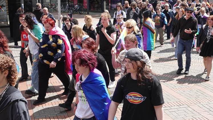 Christopher Street Day demonstration 2026 FOR EDITORIAL PURPOSES ONLY EDITORIAL USE ONLY p Impression of the Christopher Street Day demonstration on Saturday, 16 05 2026 on Bahnhofstraße in Gelsenkirchen Germany NRW Gelsenkirchen Copyright MichaelxKorte Copyright: MichaelxKorte doc85vfjj1esva4lnnhmky ,EDITORIAL USE ONLY Copyright: MichaelxKorte