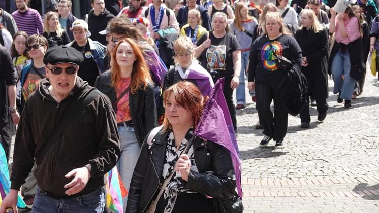 Christopher Street Day demonstration 2026 FOR EDITORIAL PURPOSES ONLY EDITORIAL USE ONLY p Impression of the Christopher Street Day demonstration on Saturday, 16 05 2026 on Bahnhofstraße in Gelsenkirchen Germany NRW Gelsenkirchen Copyright MichaelxKorte Copyright: MichaelxKorte doc85vfjjd9kd411b87zm6x ,EDITORIAL USE ONLY Copyright: MichaelxKorte