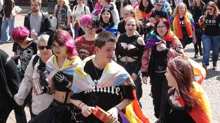 Christopher Street Day demo parade 2026 FOR EDITORIAL PURPOSES ONLY EDITORIAL USE ONLY p Impression of the Christopher Street Day demo parade on Saturday, 16 05 2026 on Bahnhofstraße in Gelsenkirchen Germany NRW Gelsenkirchen Copyright MichaelxKorte Copyright: MichaelxKorte doc85vfjm8w8ow4dlboqp2 ,EDITORIAL USE ONLY Copyright: MichaelxKorte