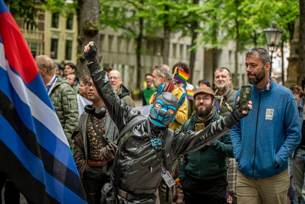May 16, 2026, The Hague, South Holland, Netherlands: 16 May 2026, The Hague Ã¢â‚¬ Hundreds of demonstrators gathered at the Koekamp in The Hague for speeches and music as part of Pride The Hague. Following, the demonstrators marched through the city center for the Pride Walk. The Hague Netherlands  - ZUMAp202 20260516_zip_p202_001 Copyright: xJamesxPetermeierx