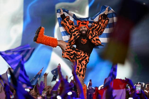 VIENNA, AUSTRIA 20260516 Akylas representing Greece during the final of the 70th edition of the Eurovision Song Contest ESC in Wiener Stadthalle in Vienna, Austria, Saturday, May 16, 2026 VIENNA AUSTRIA x10070x  Copyright: xJessicaxGow TTx EUROVISION 2026 FINAL ZtSKli3TfMQ