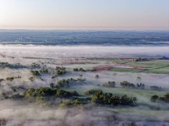 Morgennebel über der Landschaft an der Oder im Nationalpark Unteres Odertal in der Uckermark. Luftaufnahme. Stützkow, Angermünde, Brandenburg, Deutschland Morning fog over the Oder countryside in the Lower Oder Valley National Park in the Uckermark. aerial view. Stützkow, Angermünde, Brandenburg, Germany Copyright: imageBROKER MarkusxBeck iblmbk17735549.jpg