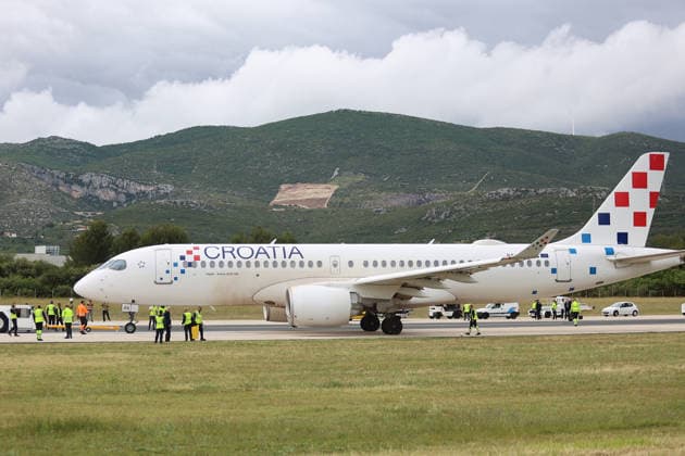 Croatia Airlines A220 suffers runway excursion during aborted take-off at Split An Airbus A220-300 operated by Croatia Airlines veered off the runway and onto a grassy area during an aborted takeoff at Airport in Split, Croatia on May 16, 2026. The aircraft sustained damage after striking a marker board and runway edge lights. All passengers and crew members were safely evacuated, and no injuries were reported.  IvanaxIvanovic PIXSELL